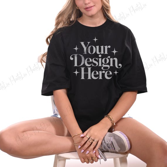 Black Comfort Colors 1717 Mockup Tshirt Mockup