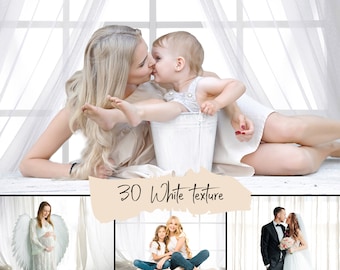 30 White curtain photo texture, Digital Backdrop