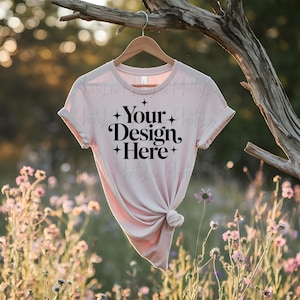 Bella Canvas 3001 Pink Mockup