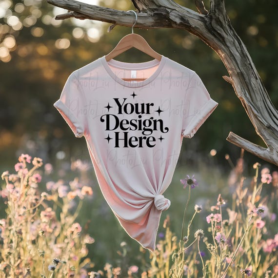 Bella Canvas 3001 Pink Mockup