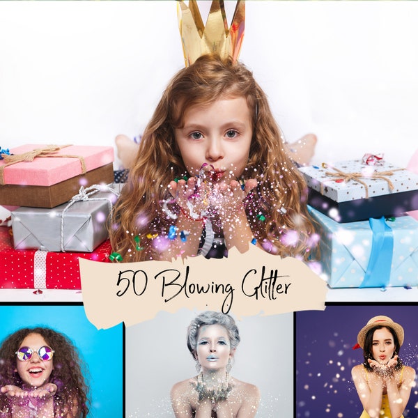 50 Blowing glitter overlays