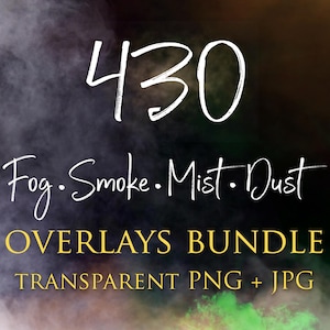 Pakiet 430 nakładek: Upiorna mgła, dym, nakładki z mgiełką Przezroczyste PNG + JPG