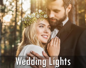 120 Wedding Light Photo Overlays: Bokeh Effects Transparent PNG + JPG