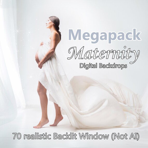 Bundle 70  White curtain digital backdrops ( not AI ), Pregnant photography, Backlit Window, maternity digital backdrops