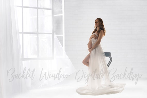1 Backlit Window Digital Backdrop, Maternity photography