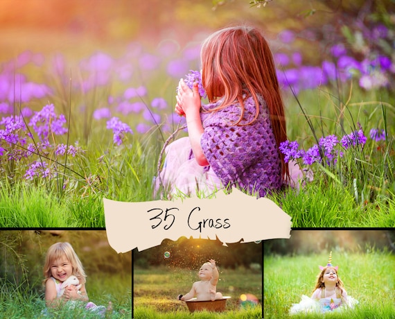 35 Green grass photoshop overlays