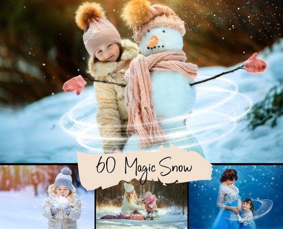 60 Magic snow snowflakes overlays, Christmas overlays