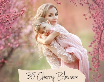 35 Cherry blossom overlays, PNG files