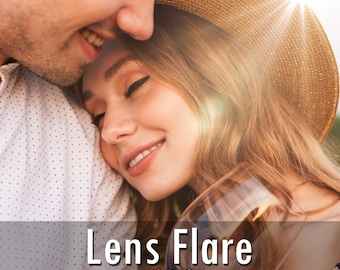 May include: A digital graphic overlay featuring a bright lens flare effect. The image displays a warm, golden light burst radiating from the top right corner, designed to be applied over photographs to add a sun-drenched, atmospheric lighting quality.