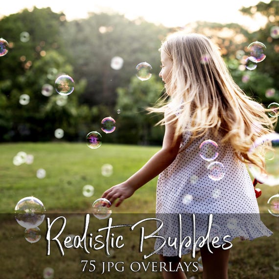 75 Realistic bubbles overlays, JPG file