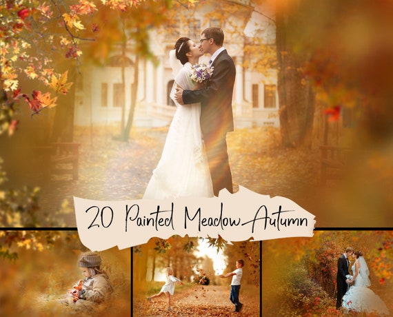 20 Autumn painted photoshop overlays