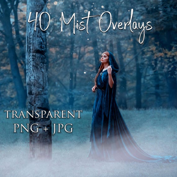 40 Mist overlays, Realistic Dry Ice Smoke Clouds overlay, Halloween overlays PNG + JPG