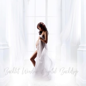 1 Backlit Window Digital Backdrop, Maternity photography
