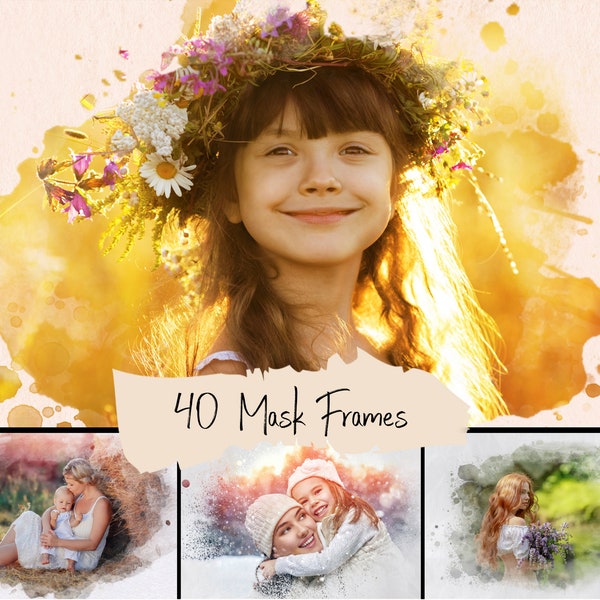 40 Watercolor portrait paint masks