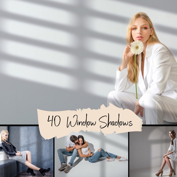 40 Window shadows overlays, blinds reflections, Photoshop photo overlay, jpg file