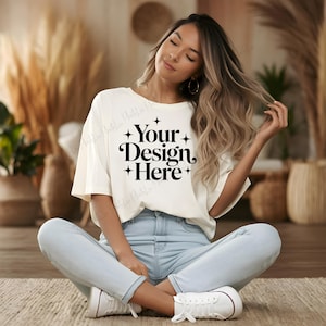 White Comfort Colors 1717 Mockup Tshirt Mockup
