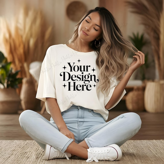 White Comfort Colors 1717 Mockup Tshirt Mockup