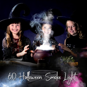 Superposiciones de humo y luz mágicas de Halloween: Caldero de bruja, efectos de libro (descarga digital PNG + JPG)