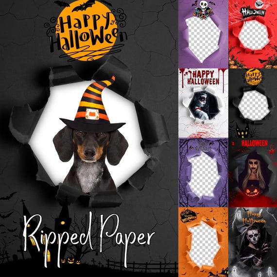 35 Halloween Ripped Paper PNG Overlay, Photoshop Overlay Torn paper, PNG FILE