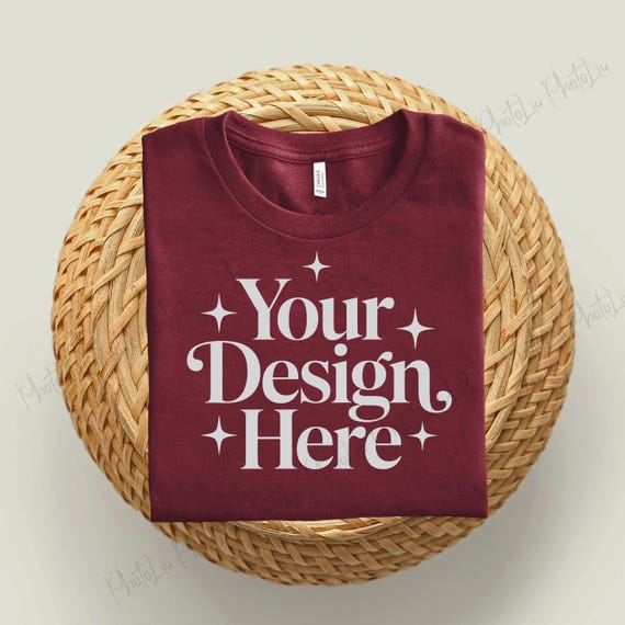 Bella Canvas 3001 Mockup, Boho Flat Lay Tshirt Mock-up