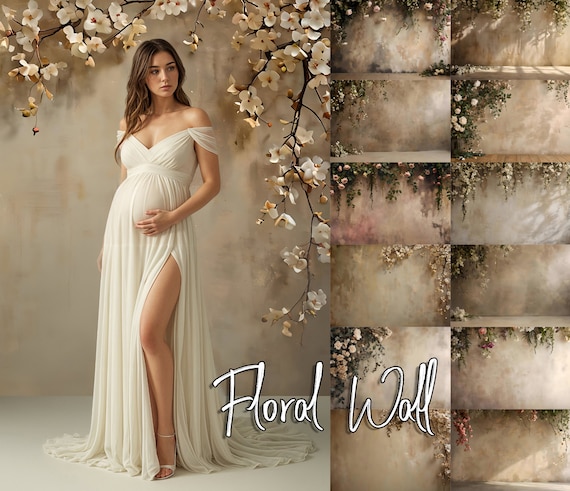 40 Floral Wall Backdrops Overlays, JPG
