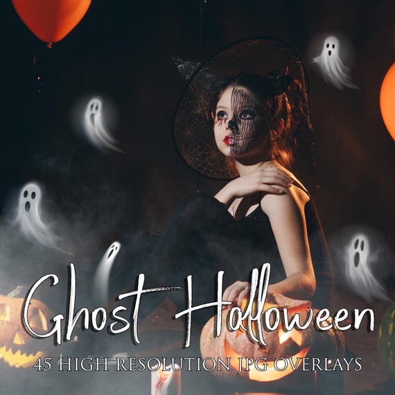 45 Ghost Halloween overlays