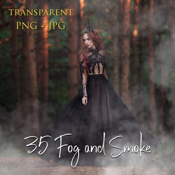 35 Fog, Smoke and Mist photoshop overlays PNG + JPG