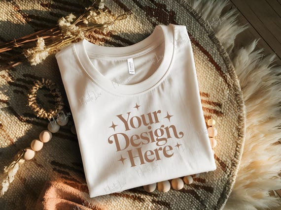 Bella Canvas 3001 Mockup Natural | Spring Mockup | 3001 Shirt Mockup | Natural Tshirt Mockup | Bella Canvas Mockup | Summer Boho Mockup