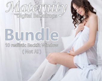 Maternity Photography Backdrops: 10 Backlit Window Digital Images (JPG)