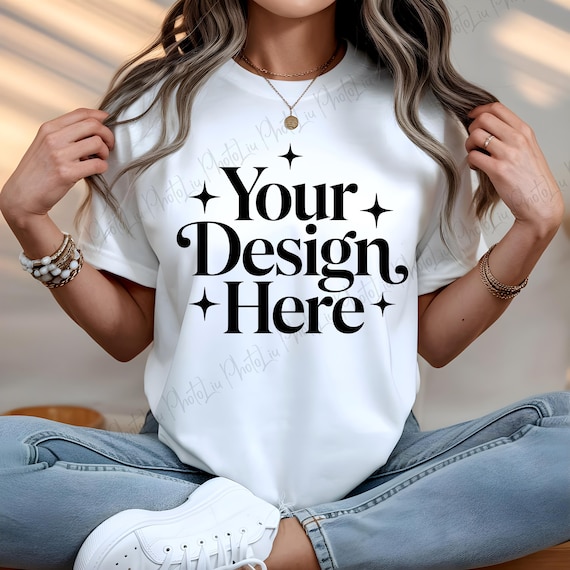 White Bella Canvas 3001 Shirt Mockup