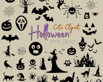 Halloween SVG Bundle: 42 Ghost, Witch, Pumpkin Designs (Commercial Use)