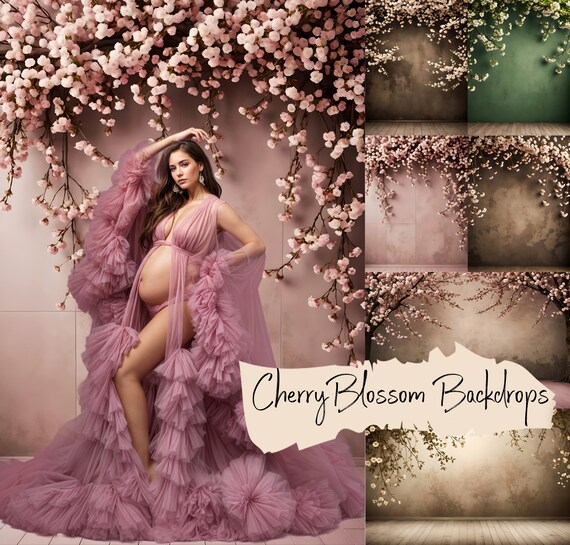 33 Sakura studio backdrops , Cherry blossoms backrops, Blooming spring backdrops, Pink blossom tree background, JPG