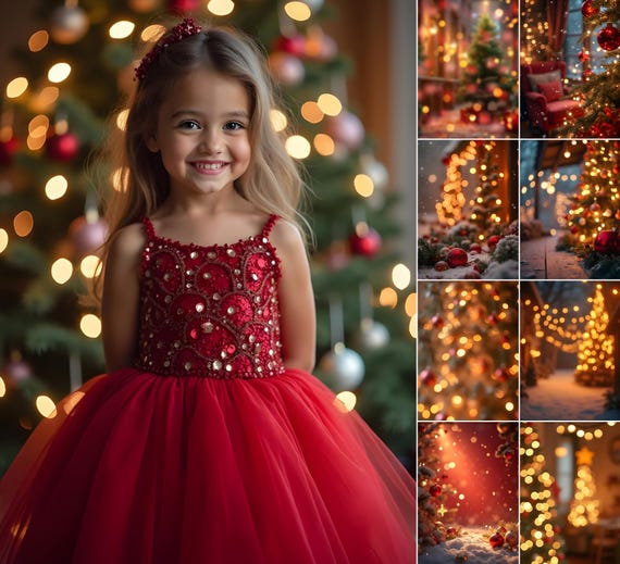 55 Christmas Bokeh Digital Photography Backdrops