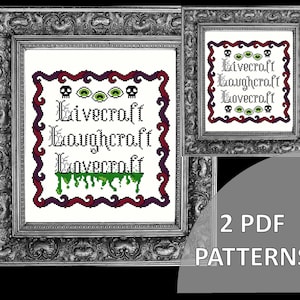 Livecraft Laughcraft Lovecraft Spooky Cross Stitch Pattern
