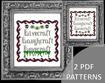 Livecraft Laughcraft Lovecraft Spooky Cross Stitch Pattern