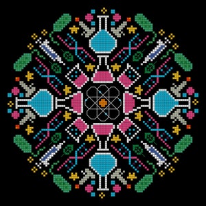 Science & Chemistry Mandala Cross Stitch Pattern