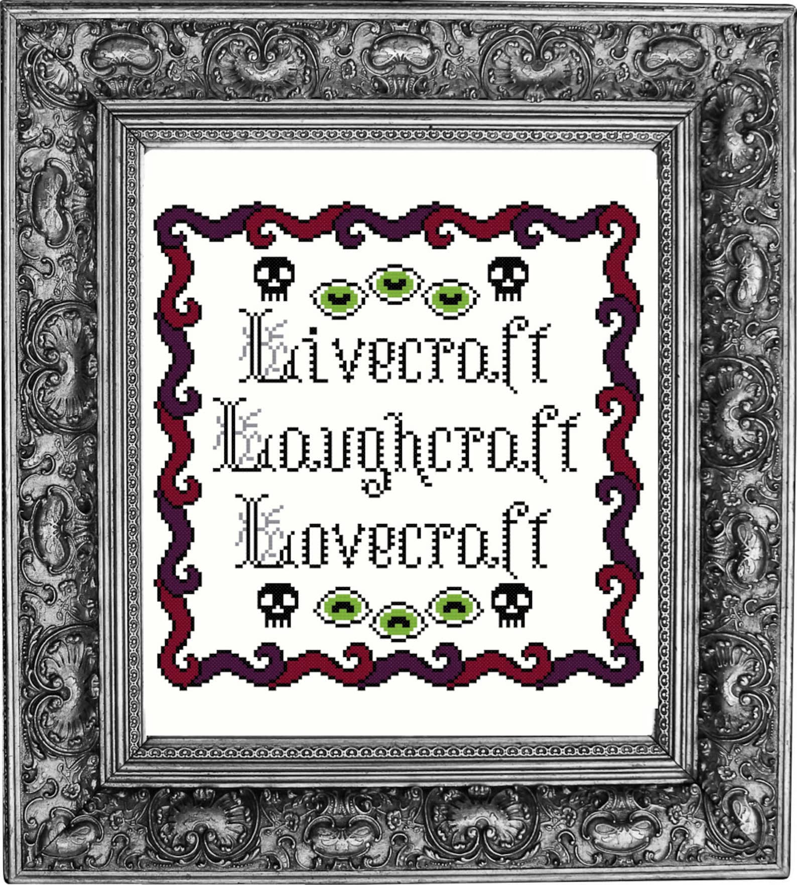 Livecraft Laughcraft Lovecraft Spooky Cross Stitch Pattern Etsy