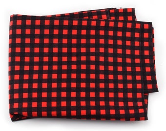 Buffalo Plaid Fabric - Red & Black - 3/8" Squares - Wild at Heart Collection - Riley Blake Designs - Fabric by the Yard - Quilting Cotton