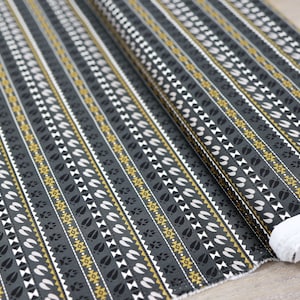 Timberland Stripe Fabric - Black, Gray & Gold - Riley Blake Designs - Fabric by the Yard - Quilting Cotton Fabric