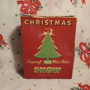 Vintage Christmas Box of Mica Snow Flakes, USA