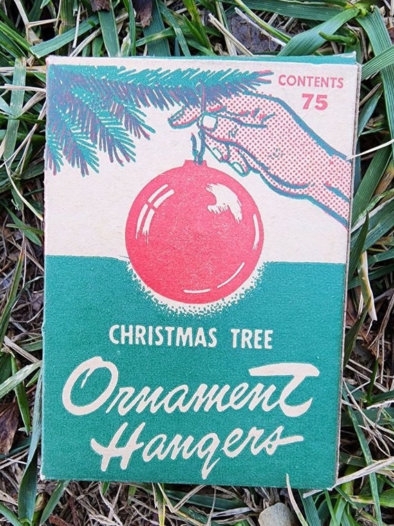 Vintage Box of Christmas Tree Ornament Hangers 