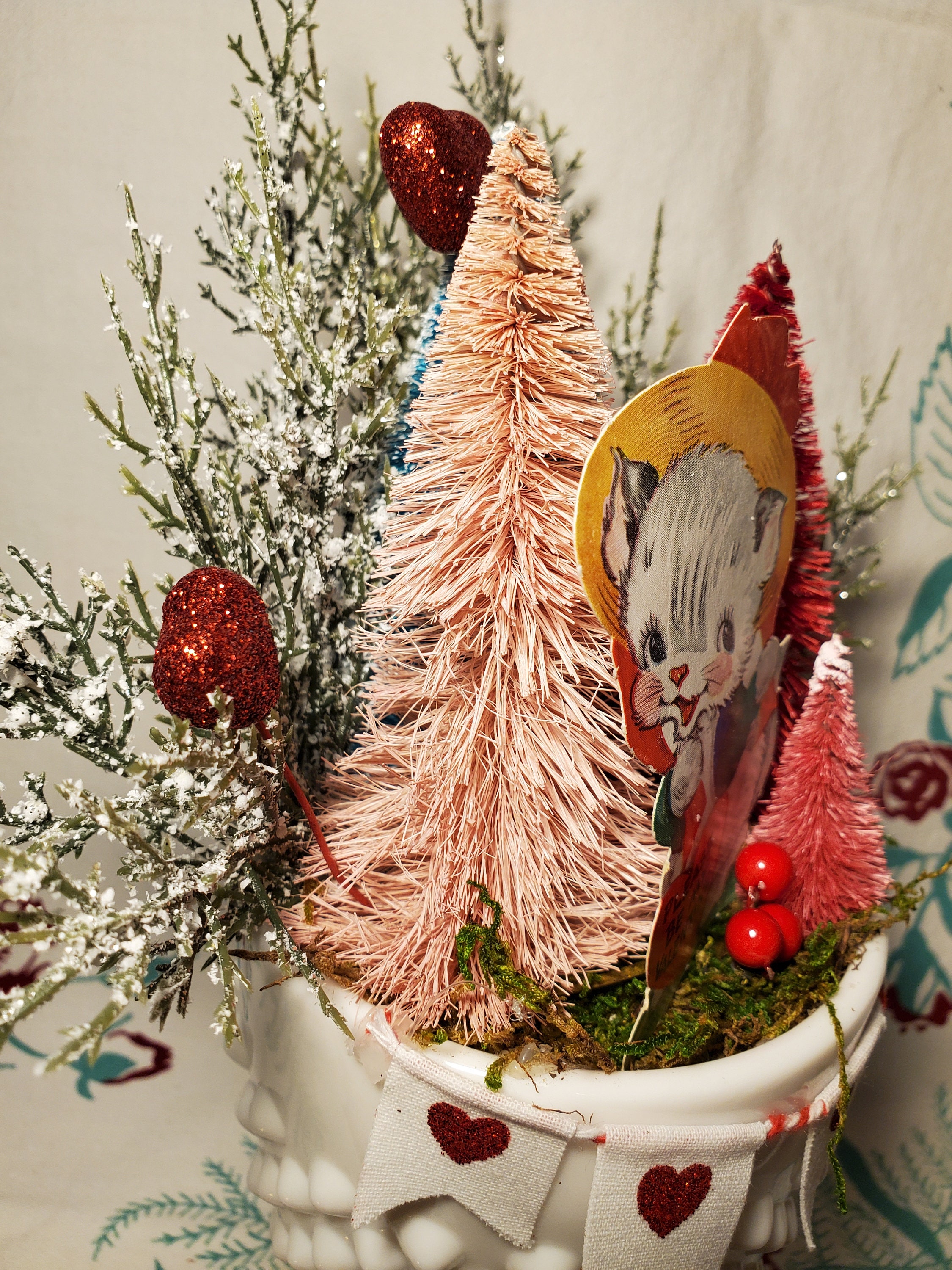 Vintage San Valentino Diorama, fatto a mano, regalo, decorazioni per la casa  -  Italia