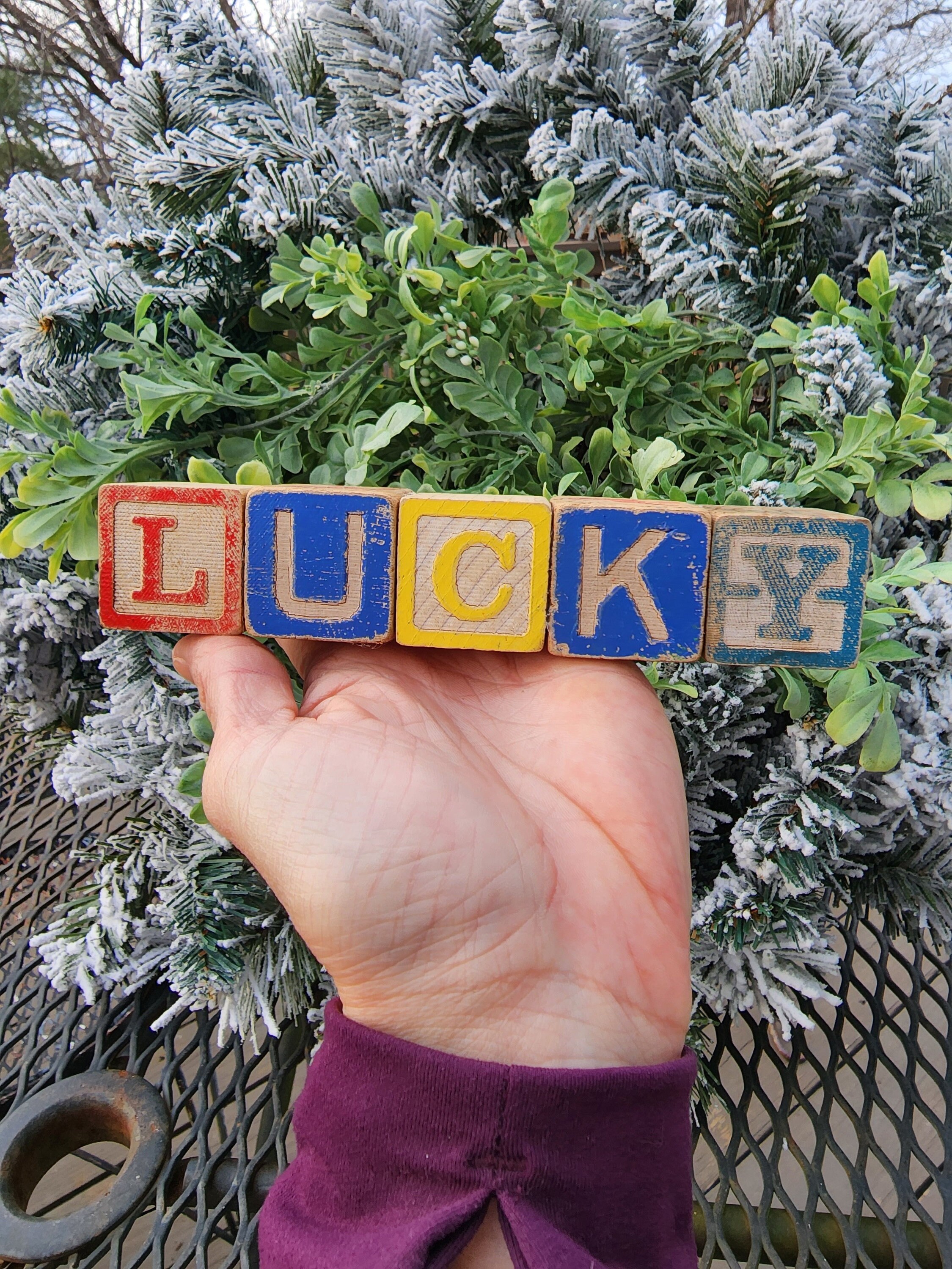 Vintage LUCKY Alphabet Block Word Small Size Block Etsy