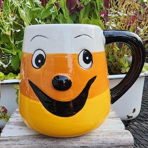 Vintage Collectible Halloween Happy Candy Corn Mug