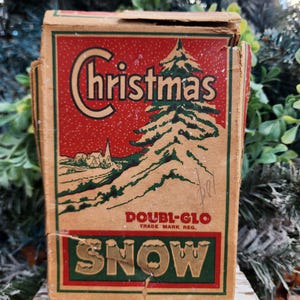 Vintage Christmas Box of Mica Snow, Double-Glo