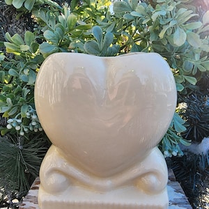 Vintage Valentine&#39;s Single Heart Planter, White, Valentine&#39;s Day