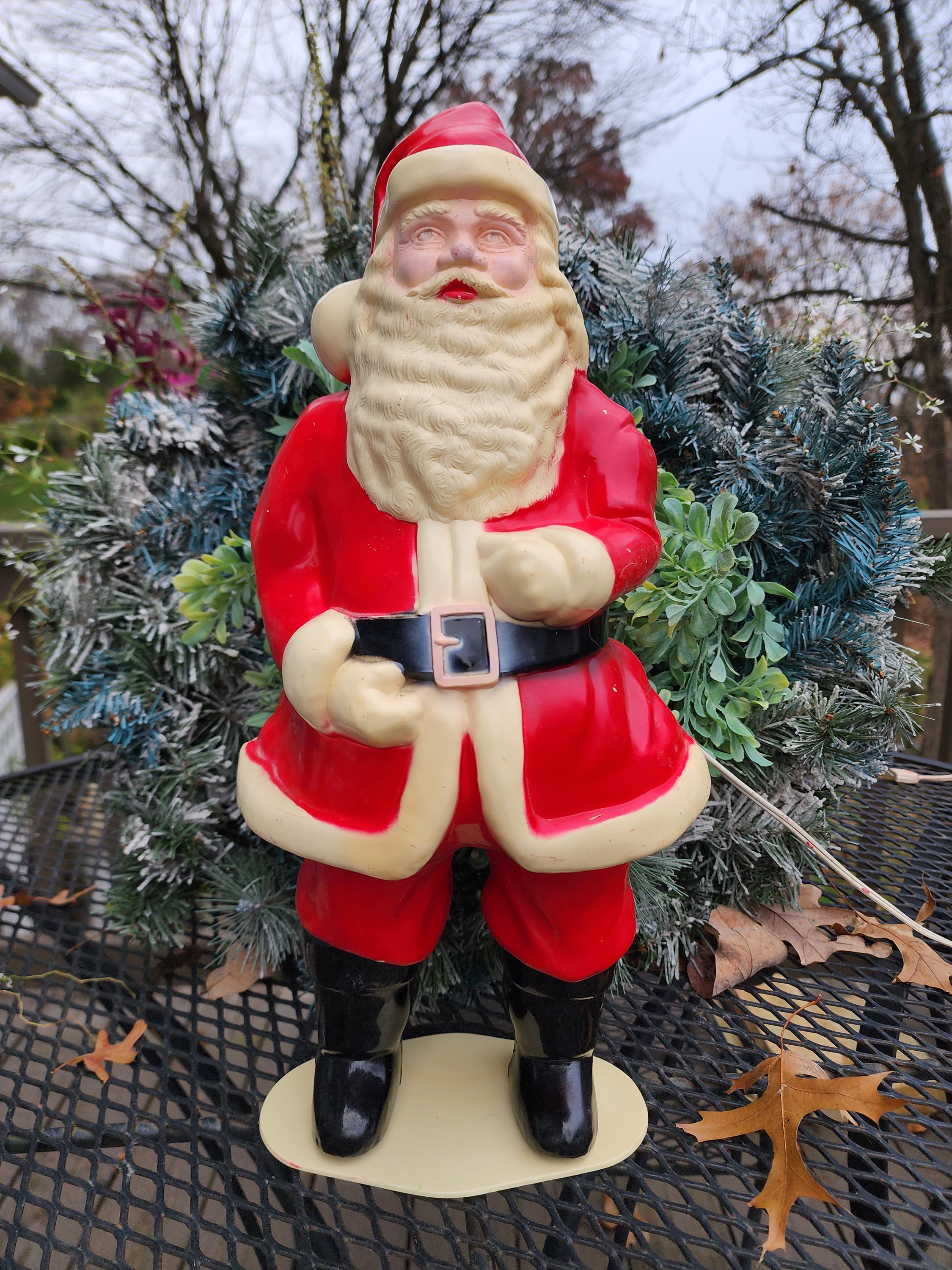 Vintage Christmas Santa Blowmold, Union Products, celluloid