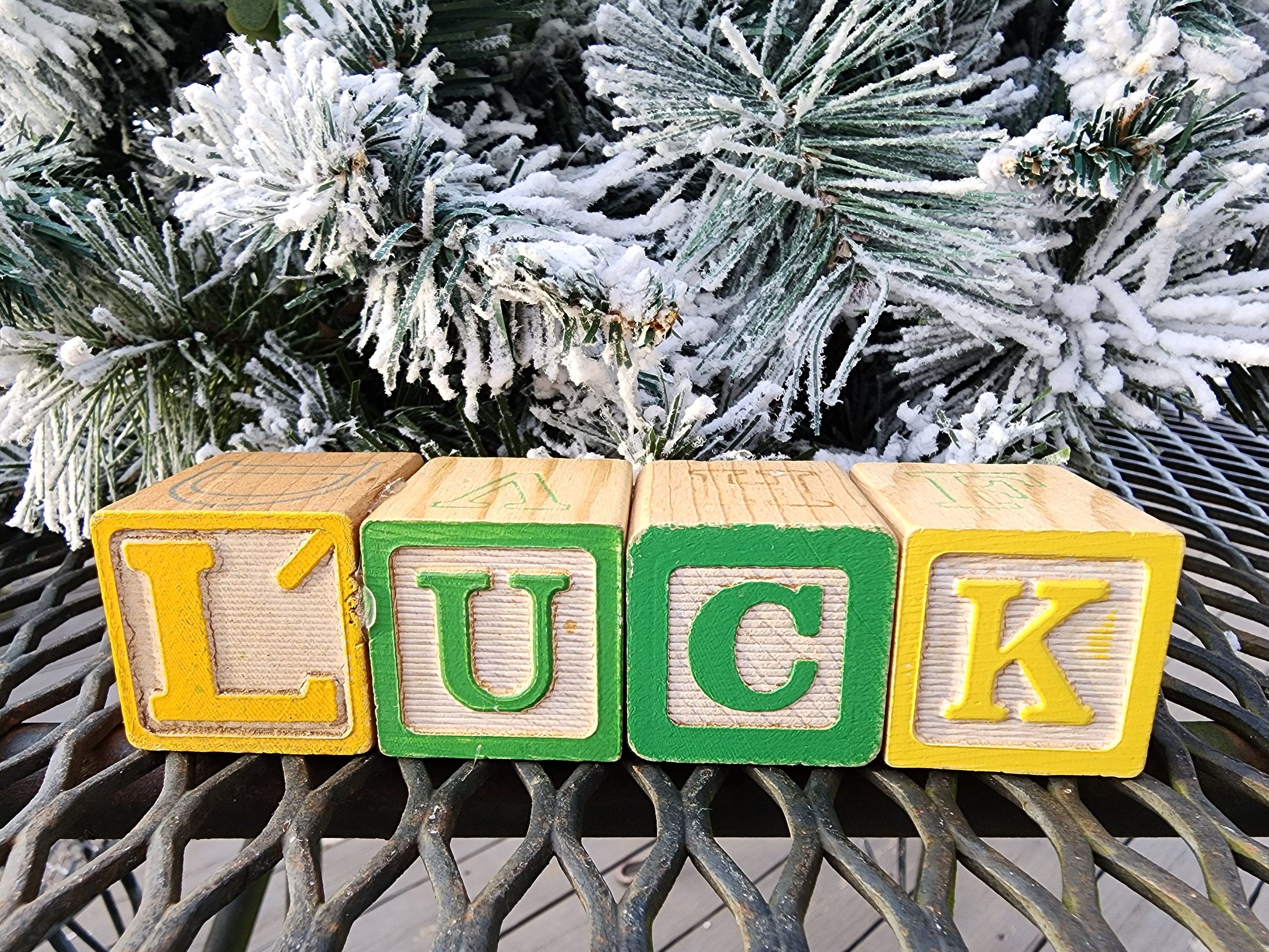 Vintage LUCK Alphabet Block Word Small Size Block Etsy