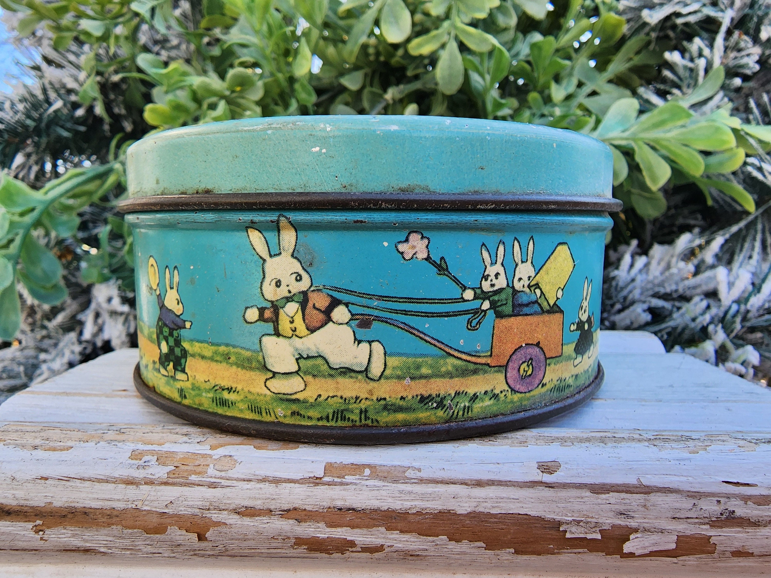 Sadter Rabbit Tin Vintage Peter Rabbit Easter Tin, Round,tindeco - Etsy