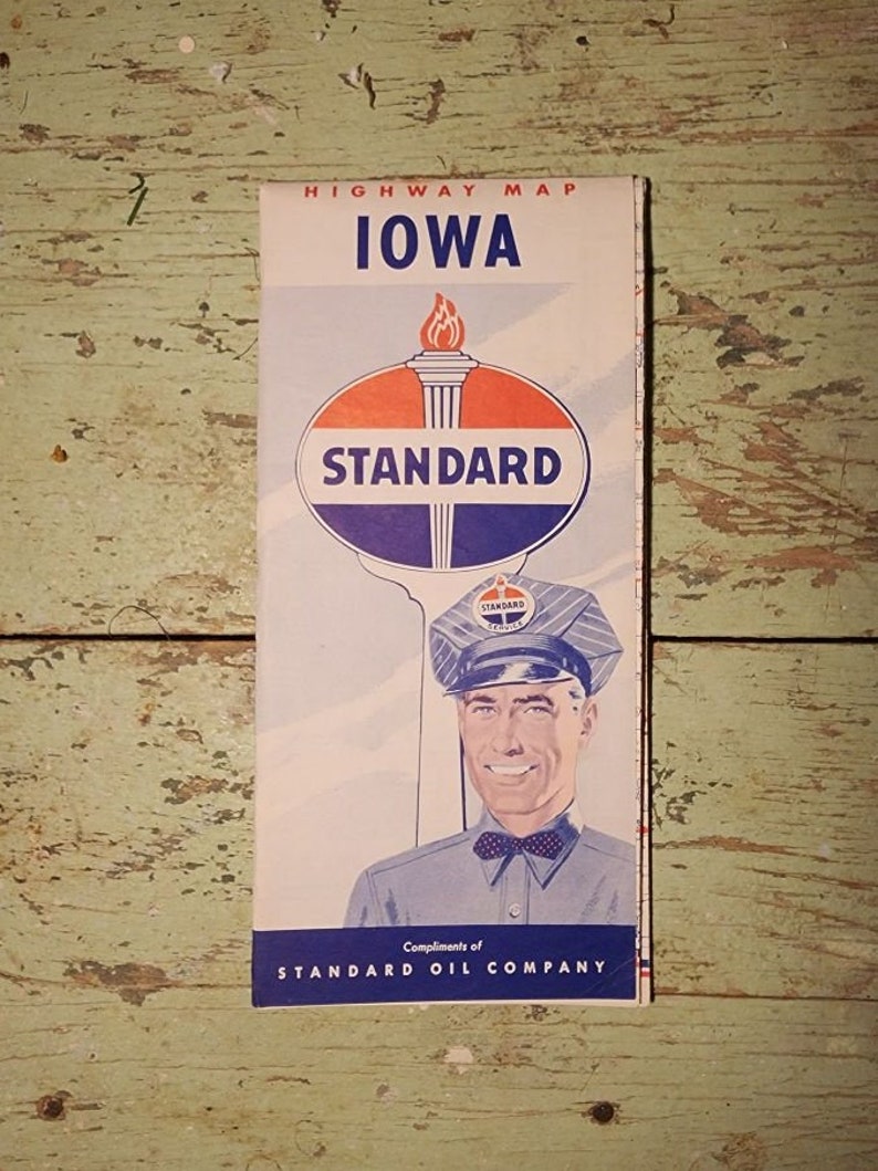 Vintage Road Map Quaker State Shell Standard Oil Conoco Etsy